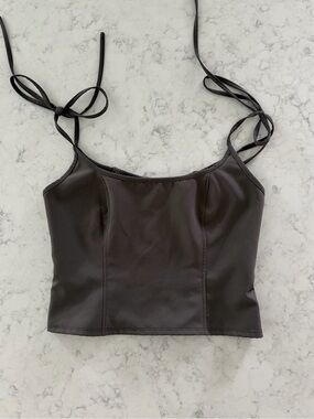 Tie-Shoulder Cropped Cami Top